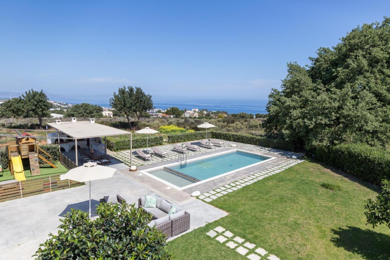 Lux Villa Mia With Heated Pool, 2Km To Beach & Childrens Area! Mikro Metochi Eksteriør bilde