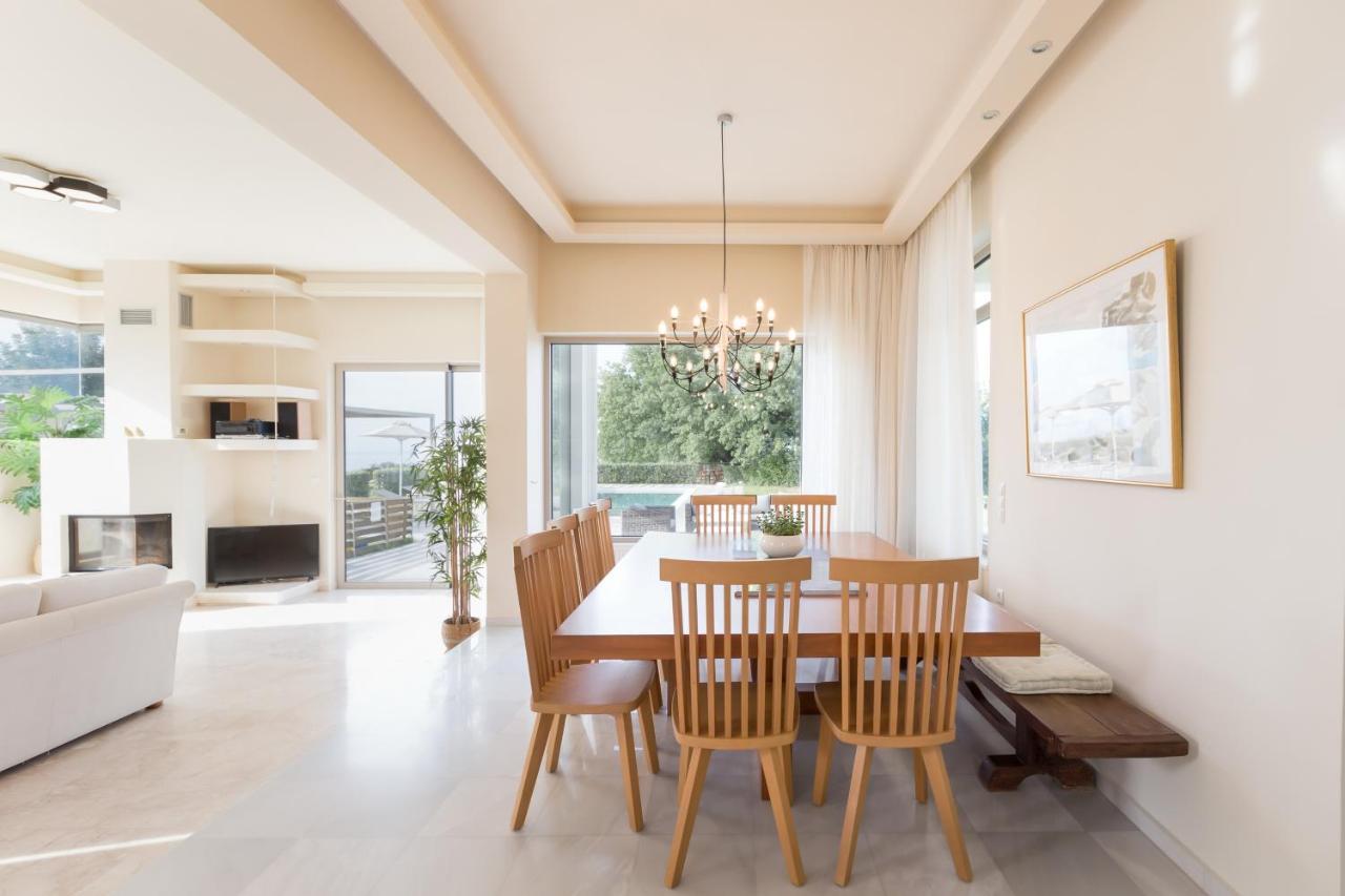 Lux Villa Mia With Heated Pool, 2Km To Beach & Childrens Area! Mikro Metochi Eksteriør bilde