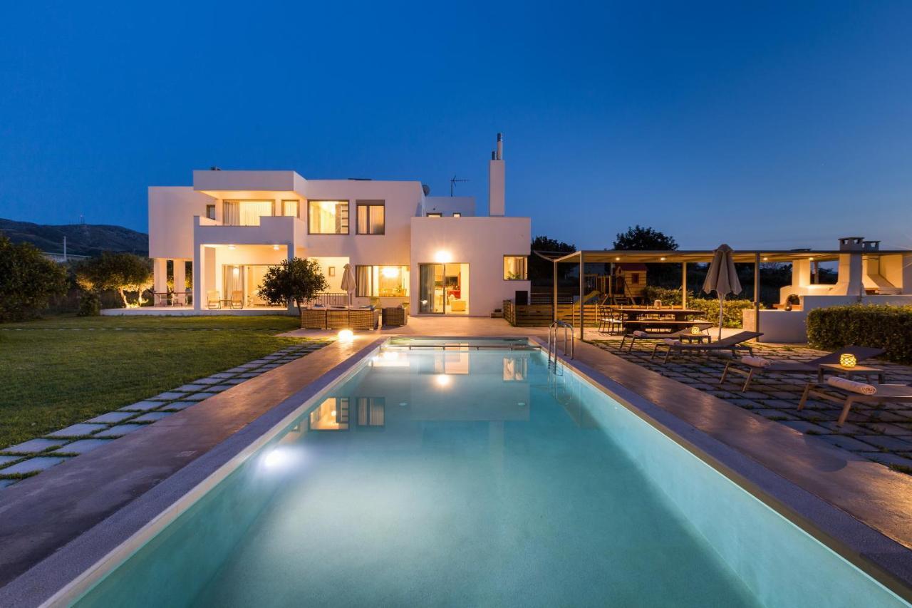 Lux Villa Mia With Heated Pool, 2Km To Beach & Childrens Area! Mikro Metochi Eksteriør bilde